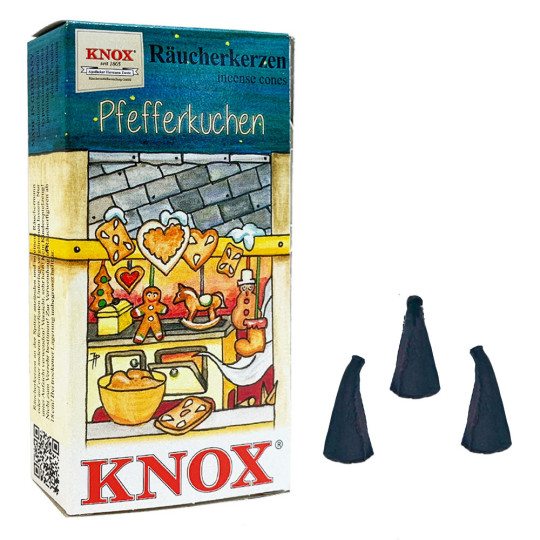 24 Medium Incense Cones in Gingerbread Scent ~ Christmas Baking Scents by Knox ~ Germany